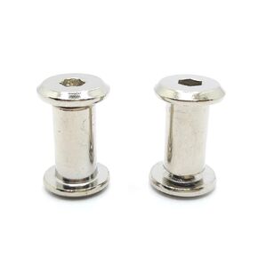 Screw Post Fit for 3/8 inch(10mm) Hole Dia, Male M8x25mm Female 18mm Hex Drive Binding Bolts for Leather Wood Furniture, Carbon Steel Nickel Plating 5 Sets