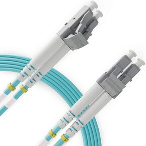 BEYONDTECH LC to LC OM4 Fiber Patch Cable Multimode Duplex - 1m (3ft) - 50/125 100Gb Aqua Color LSZH PureOptics Series
