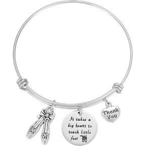 Dance Teacher Appreciation Gift It Takes A Big Heart To Teach Little Feet Bracelet Dance Teacher Gift