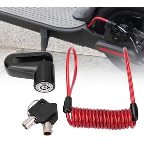Ebike Brake Disc Lock Anti Theft Wheel Alarm Security Lock with Reminder Cable for Motorcycles Bikes and Scoooters