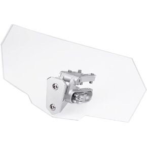 Motorcycle Windshield, Universal Windscreen Adjustable Wind Deflector Spoiler Wing Accessories Windproof Front Flyscreen Fairing Transparent Visor Protector Frame Modification Parts for Motorbike