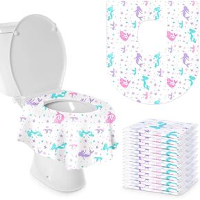 20 قطعة من أغطية مقاعد المراحيض من القماش غير المنسوج من NEAGLORY، مغلفة بشكل فردي، أغطية مقاومة للماء للبالغين والأطفال الصغار والأطفال، لتغطية كاملة على المرحاض، والتدريب على استخدام المرحاض في الحمامات العامة in Kuwait