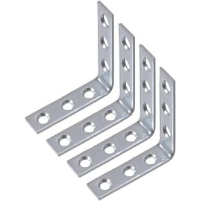 (4 Pack) 2.5" x 2.5" x .5" Zinc Plated Steel L Brackets