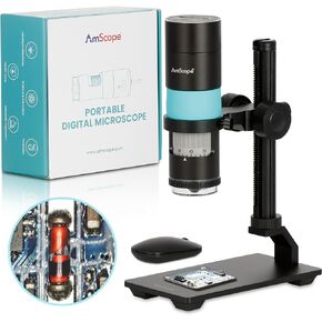 مجهر HDMI رقمي مستقطب الكل في واحد من AmScope 2.1 ميجابكسل مع تكبير 10X-280X وإضاءة LED وحامل معدني للفحص الصناعي والتصنيع والهوايات HHD2100HD-P in Kuwait