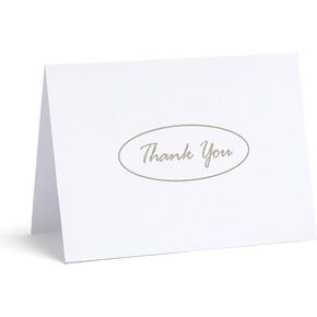 بطاقات شكر من Gartner Studios Pearl Ivory، مقاس 3.5 بوصة × 5 بوصة، مجموعة مكونة من 50 قطعة، تتضمن مظاريف (61505) in Kuwait