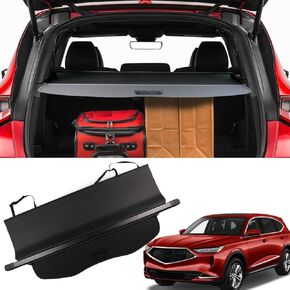 Marretoo for Acura MDX Cargo Cover 2024 2023 2022【 FIT Base, Type S Models ONLY 】 for Acura MDX Accessories Black Retractable Factory Style SUV Trunk Security Shade Trunk Cover