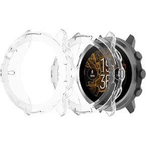 TPU Protector Cases for Suunto 7,Soft Protective Bezel Covers Anti-Shock Cover Accessories for Suunto 7 GPS Smartwatch (Black x 2)