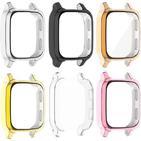 [6 Pack] Screen Protector Case Compatible with Garmin Venu Sq 2 Music Watch Screen Protector Cases Soft TPU All-Around Protective Watch Case Cover for Venu Sq Sq 2