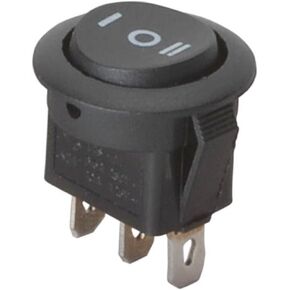 SPDT Automotive Round Rocker Switch Center Off - Black