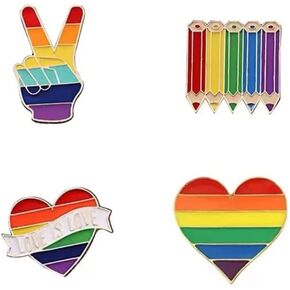 2-8 Pcs Rainbow Brooch Pins Set Cute Rainbow Enamel Pin Pride Heart Flag Label Pins for Clothes Bag Decoration Collar Shirt Dress Hat Shawl Pins Accessories