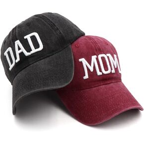 Mom and Dad Hats New Mom Gifts Embroidered Hats for Men Women Adjustable Baseball Cap New Parents Gifts for Couples