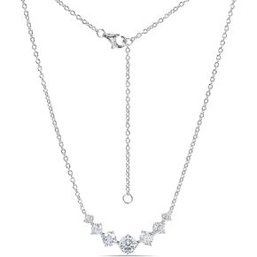 Moissanite Necklace for Women, 2.8 Carat Round D Color VVS1 Moissanite Pendant, Solid 925 Sterling Silver Necklace with Lobster Clasp, Anniversary Wedding Jewelry Gift for Her, Adjustable 16-20 Inch