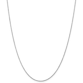 14k White Gold .75mm Solid Cable Chain Necklace
