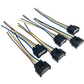 6PCS Connector Plug Harness Ignition Coil 90980-11885 for Prizm HS250h Vibe S-ci-on tC Camry Celica Corolla Highlander Matrix MR2 Spyder RAV4 Solara 4-Way Female