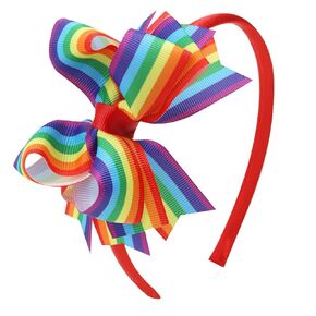 4th of July Headband Independence Day Hair Accessories for Girls Kids Patriotic Red White and Blue Ribbon Bow Head Bopper Star Hairband Fourth July Decorations for Parade Party Favors Supplies 1PCS