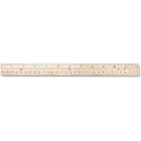 Westcott Hole Punched Wood Ruler English (in) and Metric (cm) with Metal Edge, 12 Inches, 10702