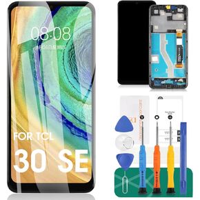 for TCL 30 SE Screen Replacement for TCL 30 SE LCD Screen Repair Display for TCL 30 SE 6165S Touch Screen Digitizer Assembly Replacement Kits with Frame