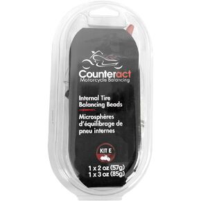 Counteract KIT-E Motorcycle Do It Yourself Tire/Wheel Balancing Beads Kit - (1) 2oz (1) 3oz DIY Bead Bags, (2) Valve Caps and Cores, (1) Core Remover, Injector Bottle