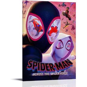 dogp Spider-Man Across The Spider Verse Spider Gwen Poster for Bedroom Aesthetic Wall Decor Canvas Wall Art Gift 12x18inch(30x45cm), Frame-style