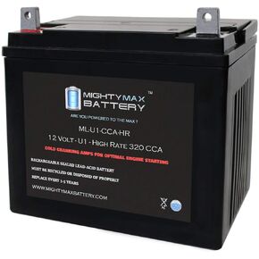 Mighty Max Battery ML-U1-CCAHR 12V 320CCA Battery for JohnDeere X320 300CCA Lawn Mower