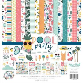 Echo Park Paper Company Pool Party Collection Kit Paper, 12-x-12-Inch