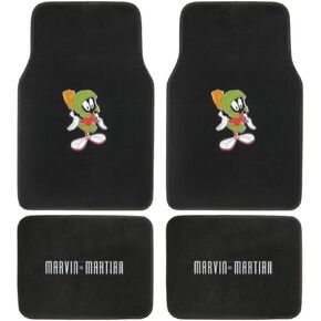 BDK Warner Brothers Marvin The Martian Licensed Auto Carpet Floor Mats, Universal Fit 4PC Set Front & Rear for Car Truck Van SUV