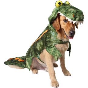 Halloween Crocodile Dog Costume Small Large Dog Clothes Dog Party Dress (S, Green)
