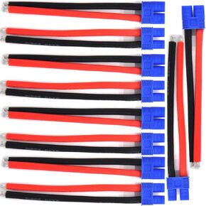 5 Pairs EC3 10cm Male Female Connector with 14awg Silicone Wire 3.93 inch RC Hobby Lipo Battery(5 Male+5 Female)