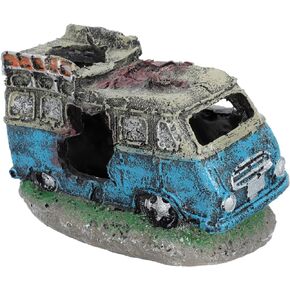 Aquarium Fish Tank Resin Car Wreck Ornament Decorative Hiding Cave for Fish and Shrimp Underwater Landscape Decor Unique Aquarium Supply
