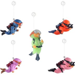 5Pcs Floating Fish Tank Decorations, Cute Little Diver Aquarium Decoration Fish Tank Aquarium Diver Ornament Accessories