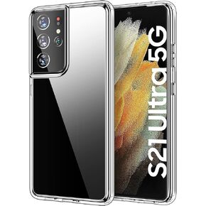 HOOMIL for Samsung Galaxy S21 5G (6.2-Inch) Case Clear [Anti-Yellowing] Anti-Scratch Transparent Hard Back and Soft Edge [Military Grade Drop Protection] Shockproof Phone Cover - Crystal Clear