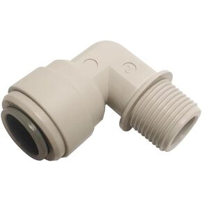 Malida 3/8" NPT x 1/2" O.D. Tube Elbow Male Thread Adapter, Push in to Connect Water Filter Tube Fitting, Quick Connector,5pcs.
