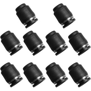10PCS Tube OD Pneumatic Cap Plug Fittings 5/16 in. Air Line Cap Plug Plastic Push On For Tube Connection Termination General Industrial Printing Packaging Pneumatic Systems Black