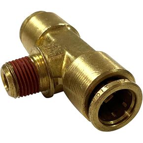 3/8" Tube O.D. x 1/8" MNPT Heavy Duty Brass Push-In Branch Tee, Splitter For Air Line, Pneumatic Fitting (1)