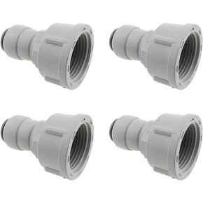 4pcs 3/8" to 3/4" Female Thread Quick Connector Reverse Osmosis RO Water Dispenser Water Purifier Pressure Barrel PE Pipe Connection Fittings