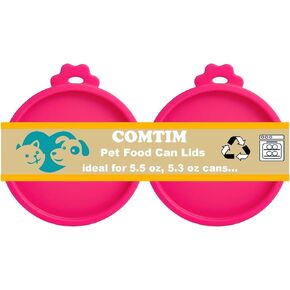 Cat Food Can Covers Lids for 5.5 oz Cans, 2 Pack Silicone Cat Food Can Lids for 5.5 oz 5.3 oz Cans...Pet Food Can Covers Reusable Can Toppers Savers for Wet Food
