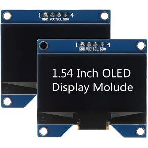 2pcs 1.54 Inch OLED I2C IIC Display Module, 128x64 Pixel SSD1309 Driver Self-Luminous OLED Screen Board for Arduino Raspberry Pi, Come with Storage Box in Kuwait