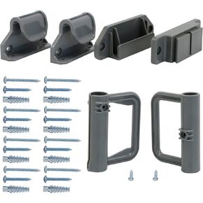 BETERTEK Retractable Baby Gate Replacement Parts Kit Grey Extra Wide Dog Gate Mesh Child Safety Gate Full Set Wall Mounting Accessories Brackets and Screws