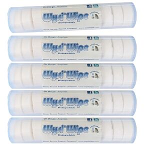 Multi-Purpose 9x9" Expandable Wipes With Travel Tubes - Just Add Water - Pack of 5 Tubes (60 Tabs Total) - Multipurpose All Natural Reusable Wipes & Towelletts - Hypoallergenic - Compostable
