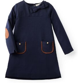 Hope & Henry Girls' Long Sleeve Quilted Ponte Riding Dress