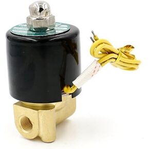 Baomain 1/8 Inch Brass Electric Solenoid Valve for Air Water Valve N/C (Normally Closed) 12V 2W-025-06