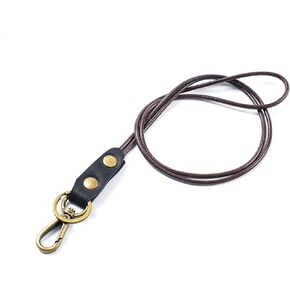 Lanyard Keychain, Lanyard for keys and ID Badges - Genuine Leather, Elegant Design, Sturdy Clasp - Long Keychain for Car