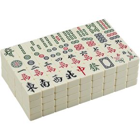 مجموعات ماجونج كبيرة الحجم 1.8 بوصة 144 بلاط ماجونج مجموعة ألعاب ماجونج صينية ميلامين... (لون عاجي، 1.8 بوصة 44 ملم) in Kuwait