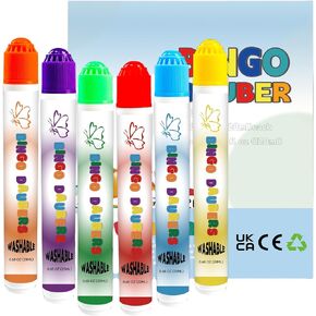 Dot Markers Bingo Daubers Clearance - Washable 6 Non-Toxic Acid-Free Colors 120ml 4.08oz Mini Bingo Dabbers Dotters for Toddlers Kids Preschoolers Perfect for Paint Dot Art and Bingo Games
