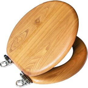 مقعد مرحاض دالتون دائري ناعم الإغلاق - مقعد مرحاض قياسي دائري خشبي ريفي أسود للحمام - بيت التصميم، 561241-BLK in Kuwait