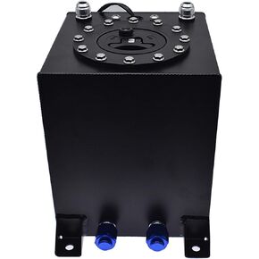 Fuel Cell Tank 2.5 Gallon Lightweight Polished Aluminum Race Drift w/ Level Sender Square Transfer Tank Aluminum 9.4L Street Drift Strip Fuel Cell Tank Black