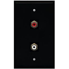 RiteAV - Black 1 Port RCA Red 1 Port RCA White Wall Plate
