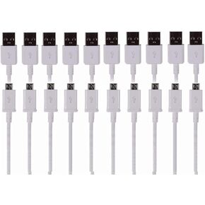 Pack of 10 Quick Charge Micro USB Cable Rapid Charging Sync Cord Fast Charger for Samsung Galaxy S7 Edge S6 S4 J8 J7 Prime Pro Note 5 4 2 LG V10 G4 G3 Stylo Stylus 2 3 Plus HTC One Bulk Wholesale 10x