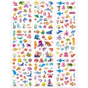 24 Sheets Ocean Stickers for Kids, 564 Pcs Under The Sea Animal Waterproof Stickers Decorations Ideal for Water Bottles Party Favors Supplies Crafts Decor
