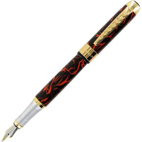 JinHao 250 Fountain Pen (Medium, Black & Red)